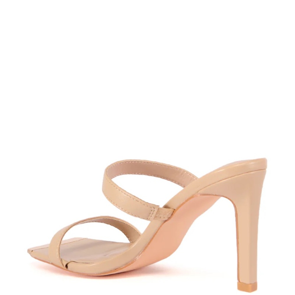 AZALEA WANG Nude Vegan Leather High Heel Sandals - Picture 3 of 4